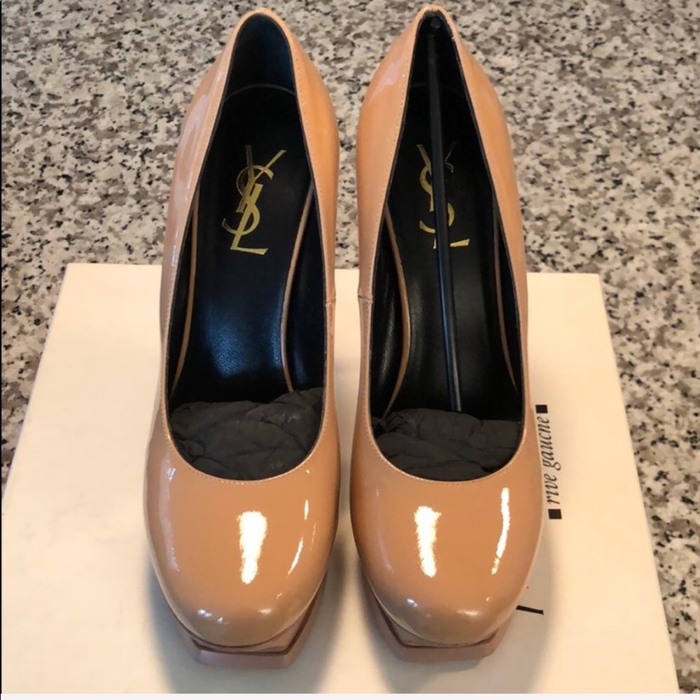 Authentic Yves Saint Laurent Vitello Vernice Heels